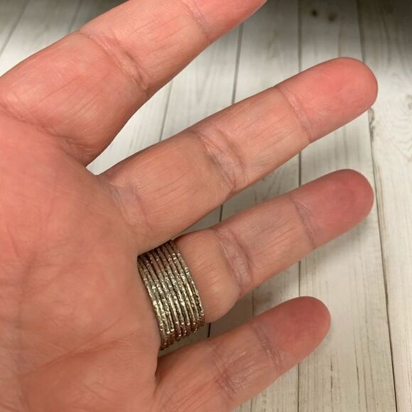 Silver Crystal Stacking Ring Set - Picture 2 of 4